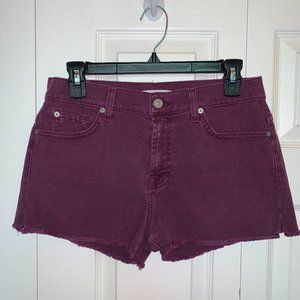 7 For All Mankind Purple Jean Shorts